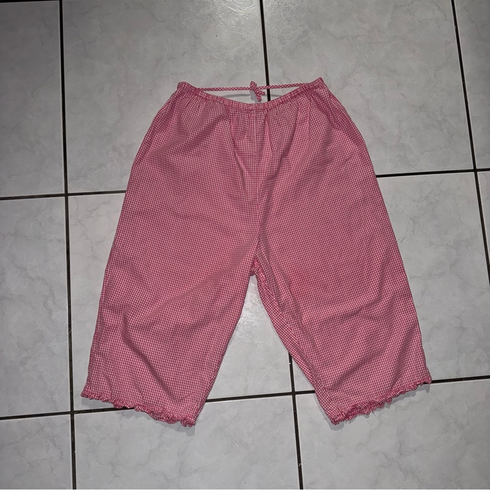 Vintage Pink Gingham Capri Bottoms